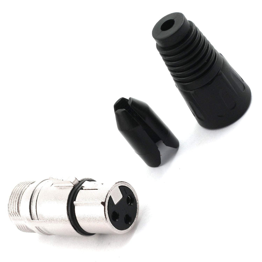 MR DJ XLRFH2 2 3-Pin XLR Female Connector Heads for Audio Microphone & DMX Cable Applications
