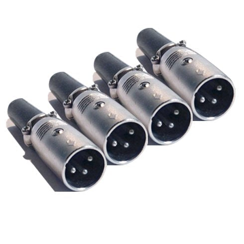 MR DJ USA XLRMH4 2 Pair XLR Male Head 3 Pin Connector Allows for Speaker Cables