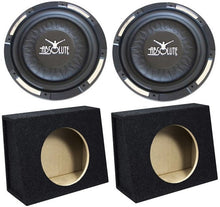 Load image into Gallery viewer, 2 Absolute XS-1000 10" 1500 Watts Single Slim Shallow Subwoofer + Sealed Angle Truck Enclosure Box