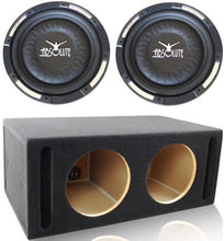 Load image into Gallery viewer, 2 Absolute XS-1000 10" 1500 Watts Single Slim Shallow Subwoofer + Doubled Ported Enclosure Box