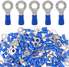 Load image into Gallery viewer, Xscorpion RTT8B Blue Ring Terminals 16 - 14 Gauge 100 Per Bag