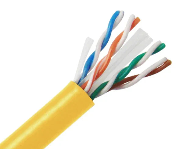 1000' Cat6 Ethernet Yellow Bulk Network Cable UL Bare Solid Copper Wire UTP