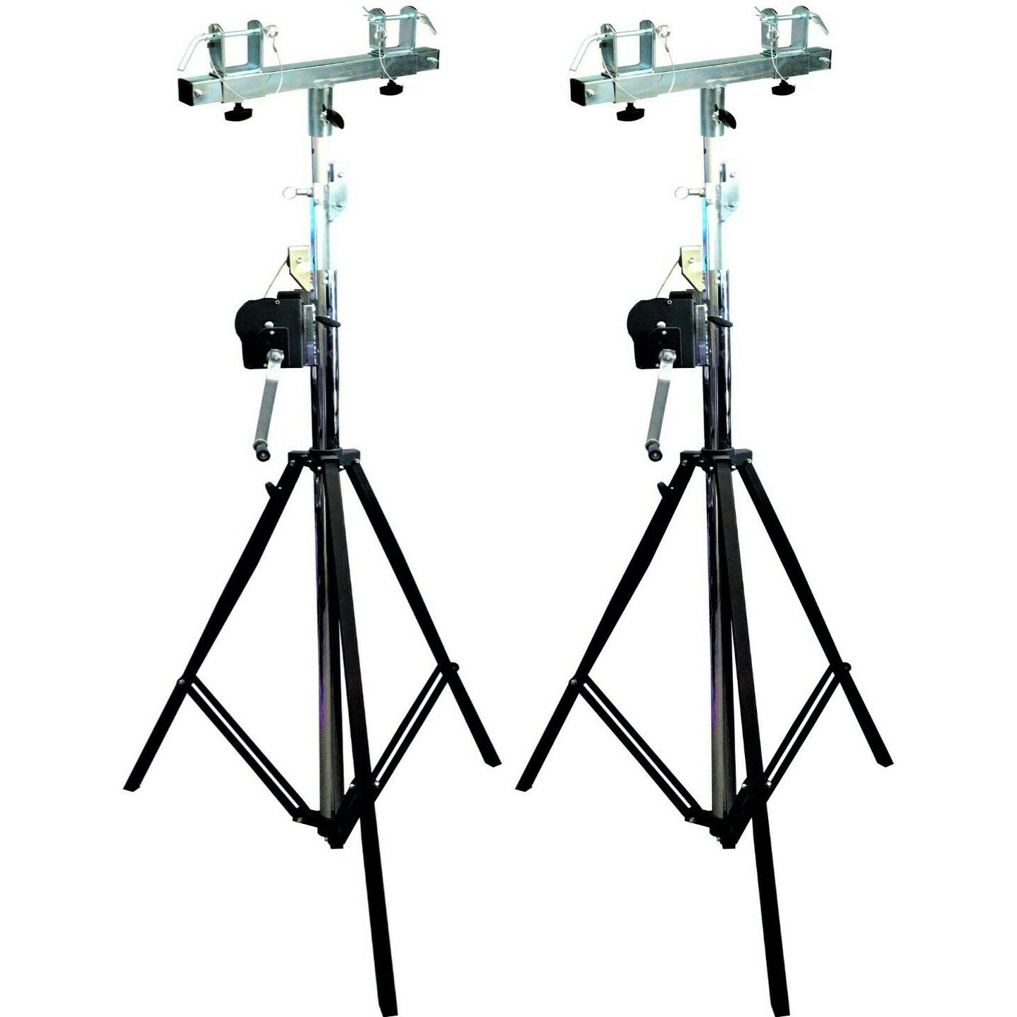 (2) MR TRUSS ST200 & SBC250 Crank Light Stand<br/> Pro Lighting 10 Foot Crank Light Stand & Square Truss T-Bar