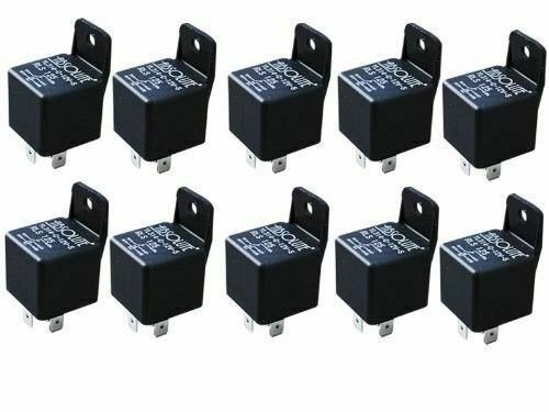 10 PACK Absolute RLS125 Bosch Style 12 VOLT DC 40 AMP SPTD MARIN/UTV RELAY 5 PIN W/ MOUNTING TAB