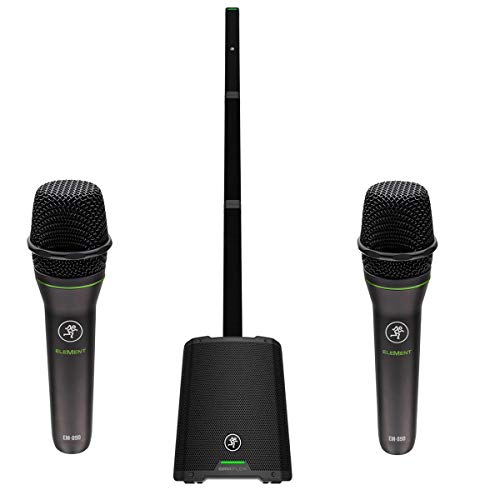 Mackie SRM-Flex Portable 1300W Column PA System With 2 Pack EM-89D Microphone