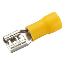 Load image into Gallery viewer, Female Quick disconnects Vinyl Insulated Spade Wire Connector Electrical Crimp Terminal 12-10 AWG Yellow Pack of 100