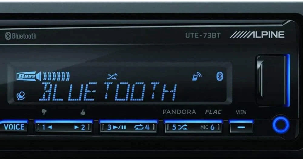 1-Din Alpine Digital Media Bluetooth Stereo Receiver + Metra 99-8211 Dash Kit For 2000-2004 Toyota Avalon