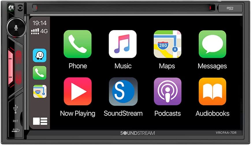 Soundstream VRCPAA-7DR Multimedia 7" Double-DIN DVD Receiver w/ CarPlay and Android Auto