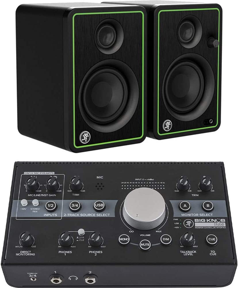 Mackie Bundle with CR3-X Studio Monitor - Pair + Big Knob Studio Monitor Controller and Interface