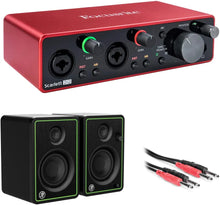 Load image into Gallery viewer, Focusrite Scarlett 2i2 USB Audio Interface 3rd Ge, Mackie CR3-X Powered Monitors &amp; MR DJ 1/4" TO 1/4" Cable