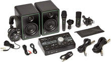Load image into Gallery viewer, Mackie Studio Bundle with CR3-X monitors, Big Knob Studio Monitor Controller/Interface, EM89D Dynamic Microphone, EM91C Condenser Microphone and MC-100 Headphones