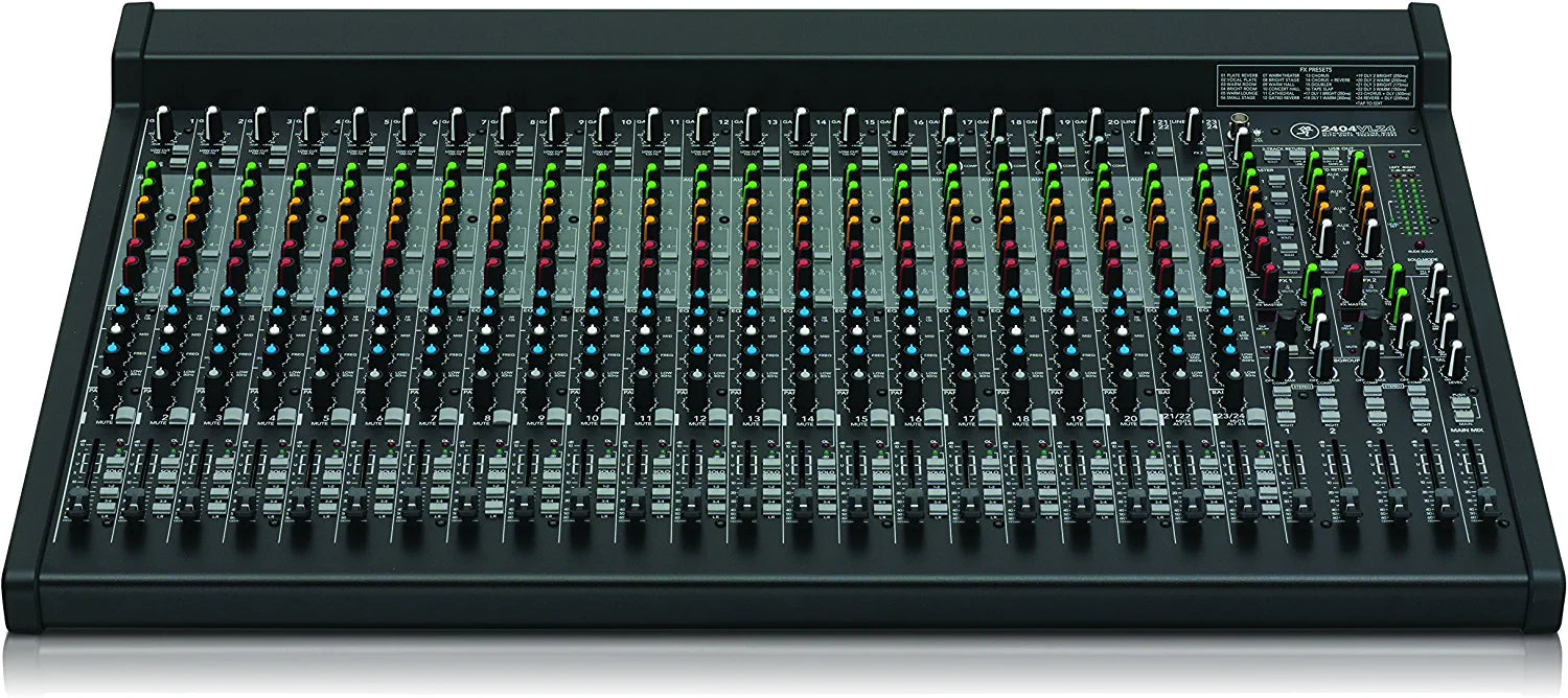 Mackie 2404VLZ4 24-channel 4-bus FX Mixer with Ultra-wide 60dB gain range and Onyx Mic Preamps, USB, Unpowered