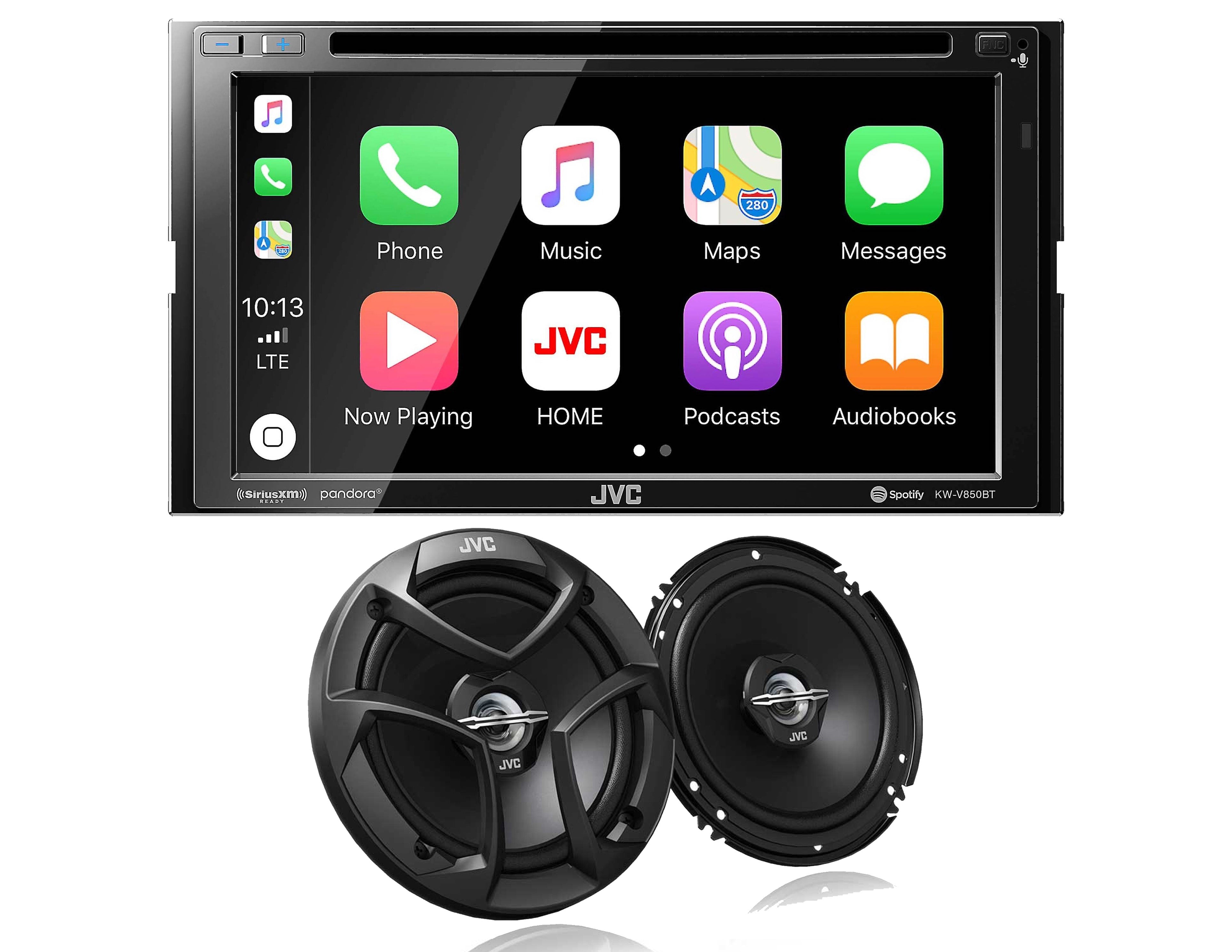 JVC KW-V850BT DVD receiver w/ integrated 6.8" monitor+JVC CS-J620 6.5" 2-Way Coaxial Car Audio 600 Watt Speaker Pair