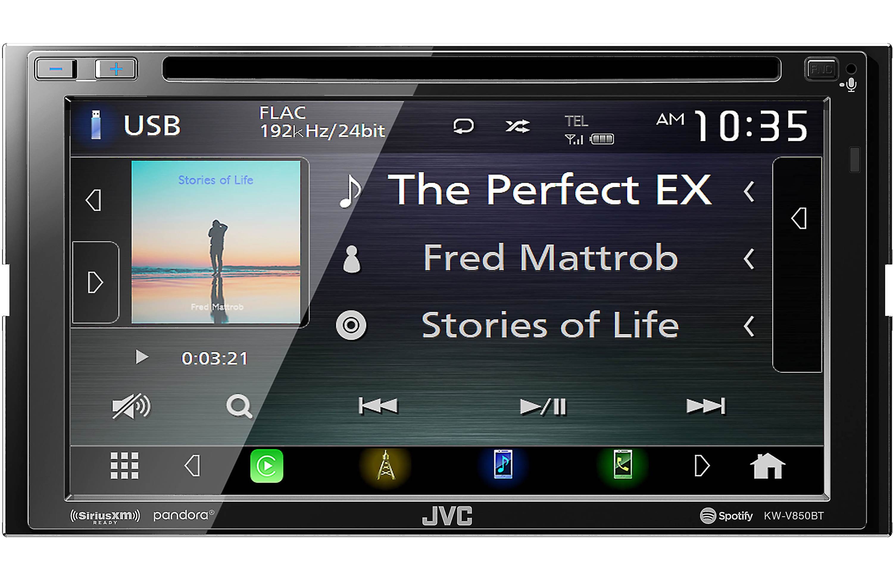 JVC KW-V850BT DVD receiver w/ integrated 6.8" monitor+JVC CS-J620 6.5" 2-Way Coaxial Car Audio 600 Watt Speaker Pair