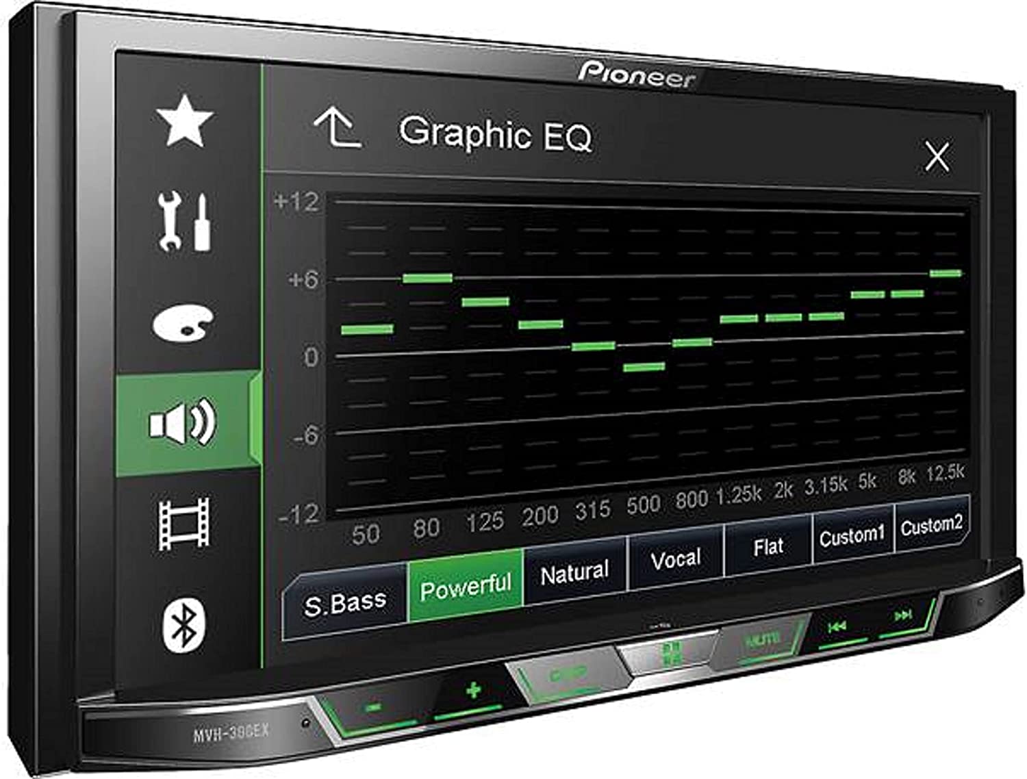 Pioneer MVH-300EX Double Din Digital Multimedia Video Receiver with 7" WVGA Touchscreen Display Built-in Bluetooth