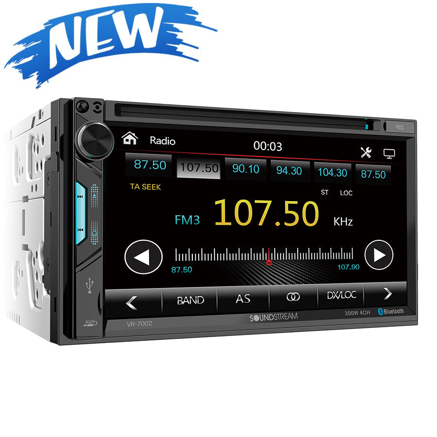 Soundstream VR-7002 7” 2-DIN DVD Multimedia w/ Android PhoneLink
