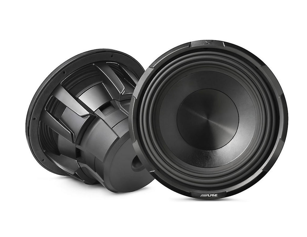 2 ALPINE X-W10D4 10" 900W RMS Subwoofers + Vented Sub Box Enclosure