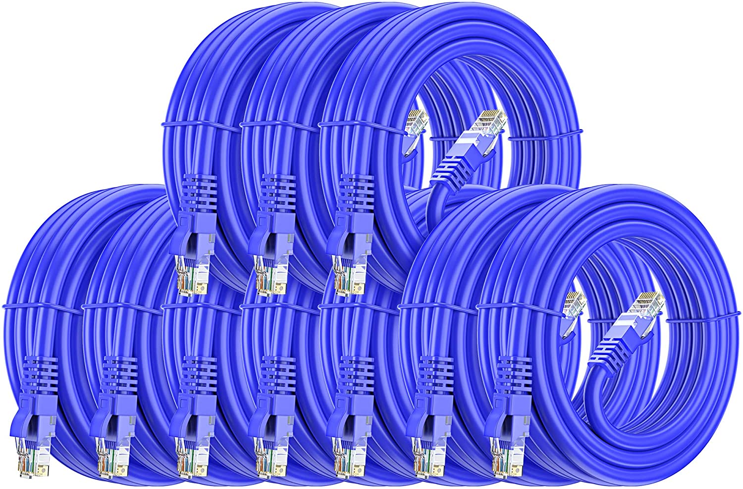 10 American Terminal EPC3BL 3' Cat6 patch cable<br/>Cat6a Ethernet network patch cable RJ45 23AWG 600M solid copper wire 3' blue