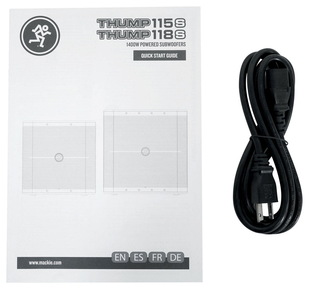 Mackie Thump118S 1400 Watt 18-inch Powered Subwoofer + 2 MR DJ Cables