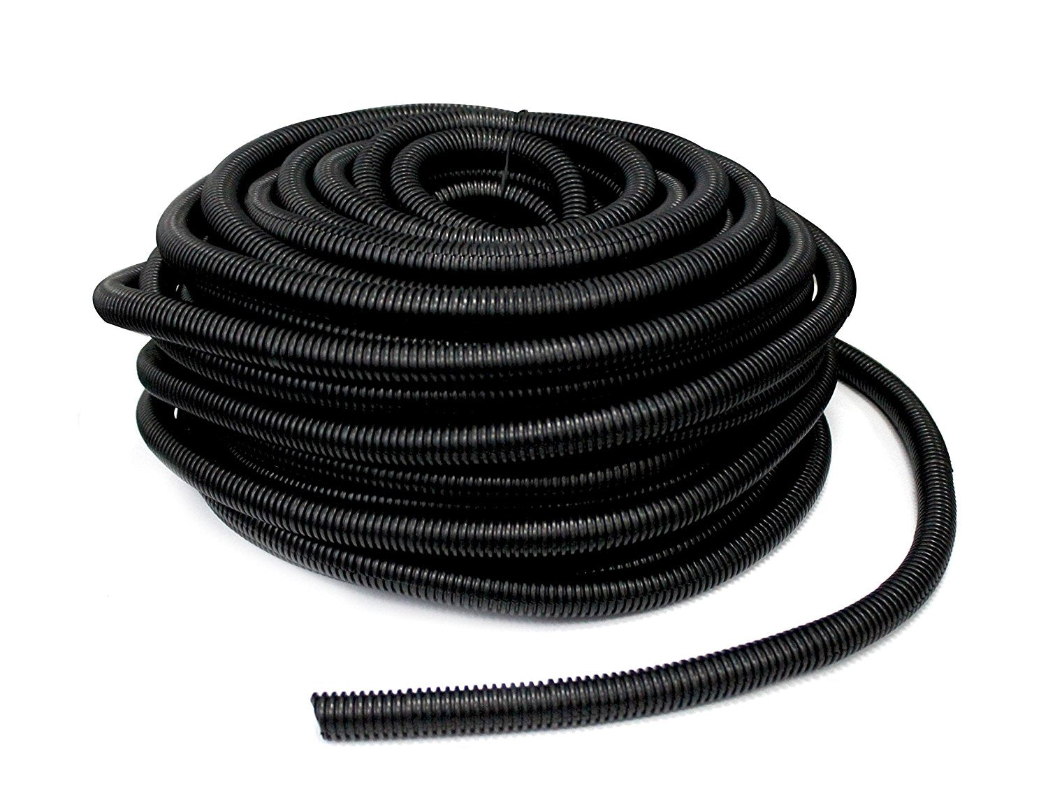 100 FT 3/8" BLACK SPLIT WIRE LOOM POLYETHYLENE TUBING CABLE CONDUIT